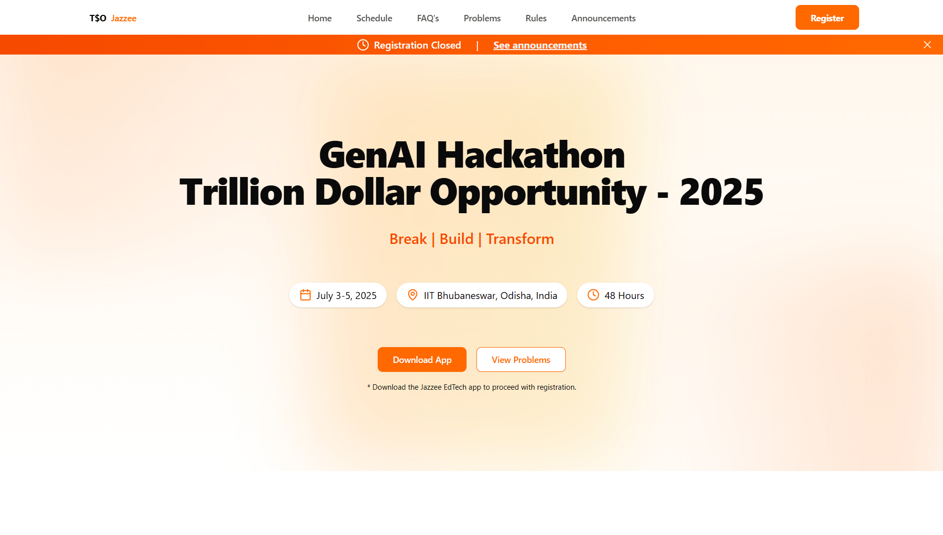 T$O Hackathon Platform
